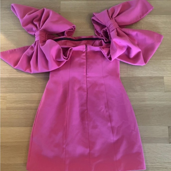TOCCIN Design Collective Bow Sleeve Mini Dress Size 0 Pink Formal Cocktail - Picture 10 of 11